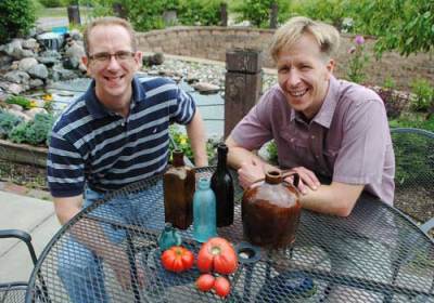 Vintage Bottles and Faribault Privy Heirloom Tomatoes