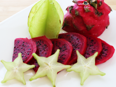 Exciting fruit - dragon and star fruits