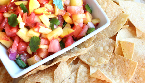 Serve Peach Salsa with Tortilla Chips