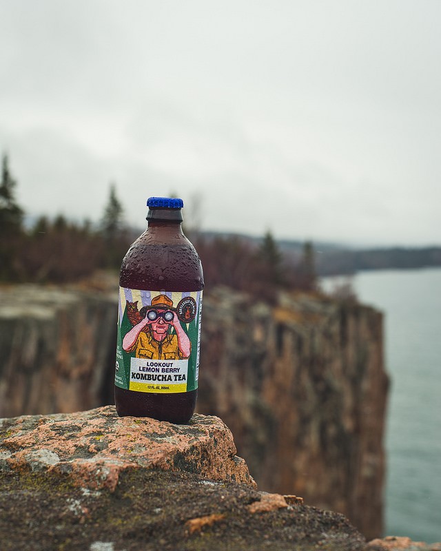 Lookout Lemon Berry Kombucha Tea on Palisade Head in MN