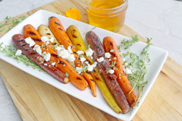 Honey Mustard-Glazed Carrots with Goat Cheese
