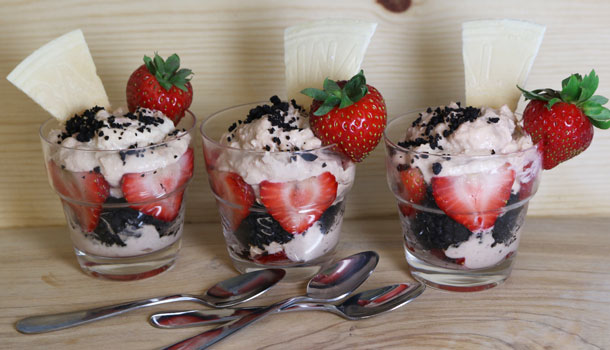 Chocolate Strawberry Ricotta Trifle
