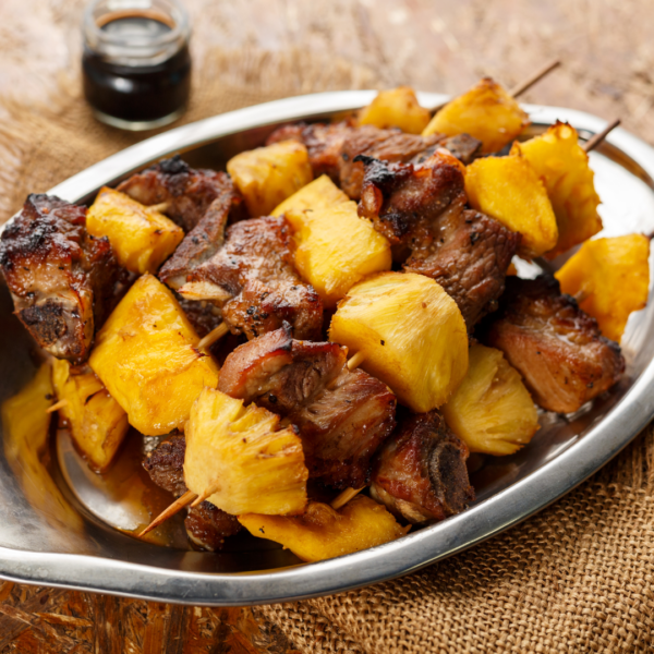 Teriyaki and Pineapple Beef Skewers