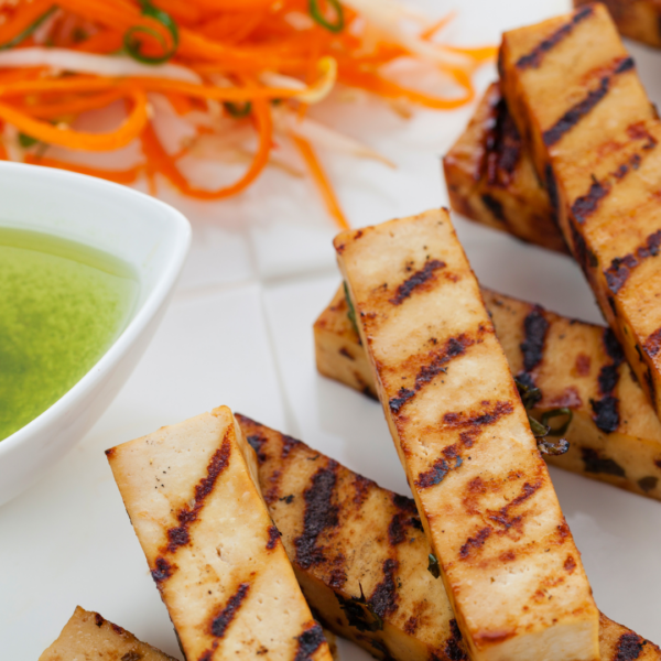 Grilled Tofu with Cilantro Ginger Pesto